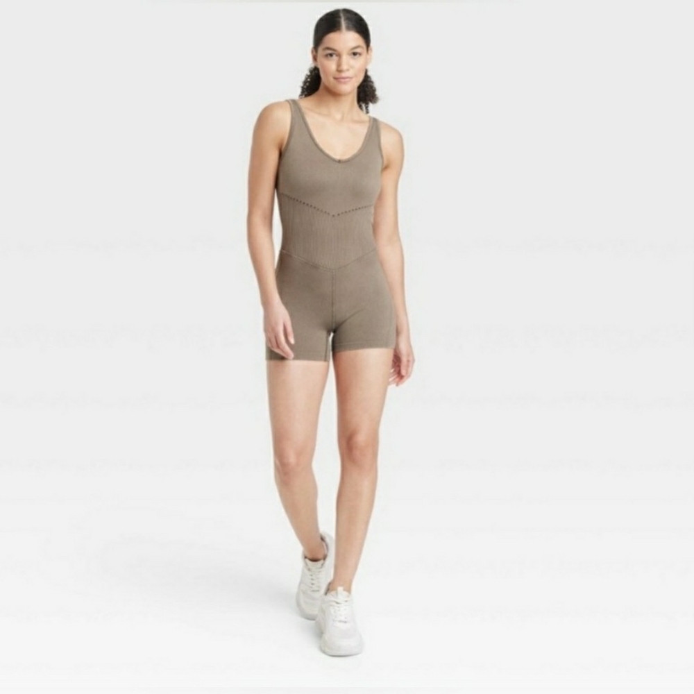 JoyLab Brown Sleeveless Bodysuit
